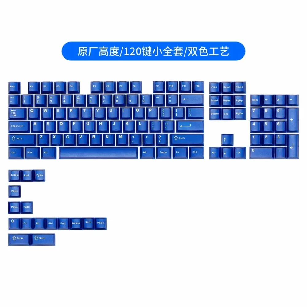 Klein Blue Translucent Keycaps - 120 Keys OEM Profile Double Shot ABS Keycap Set - Image 6