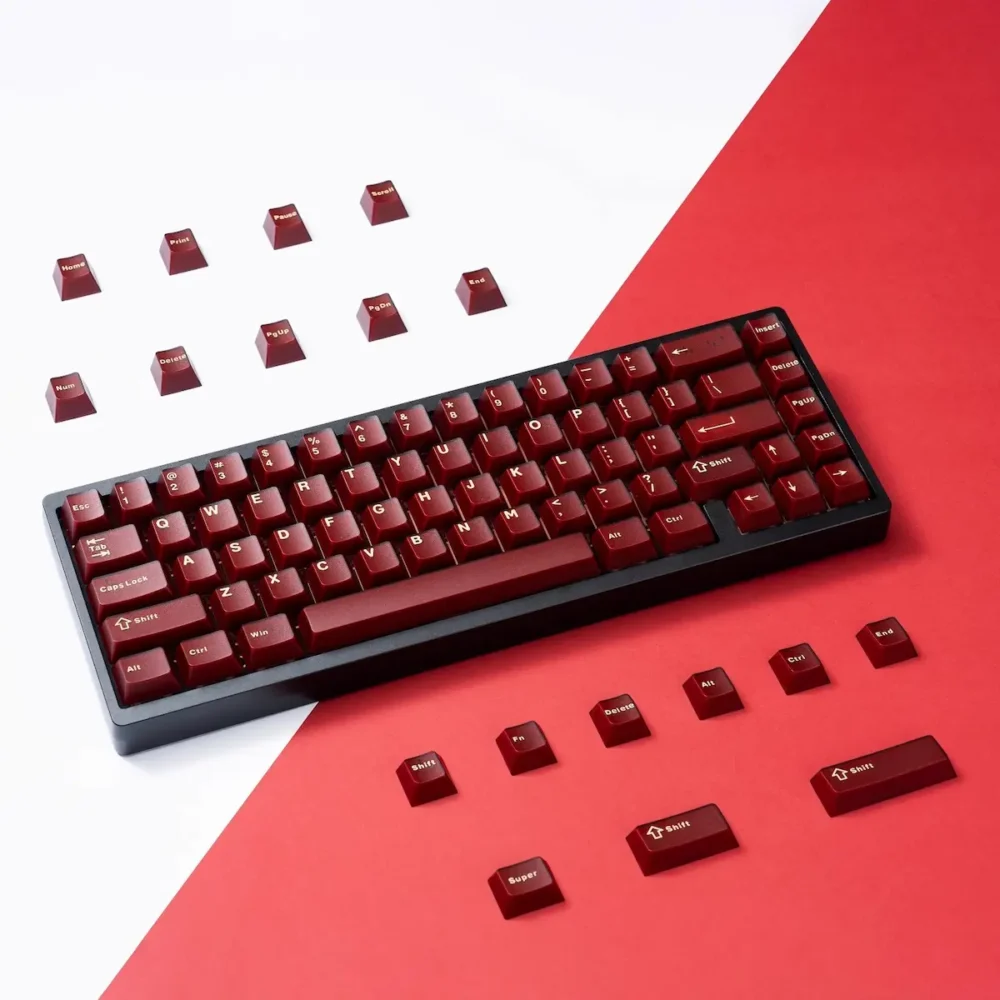 PYGA Red Translucent Keycaps 120 Keys OEM Profile Double Shot ABS Keycap Set - Image 5