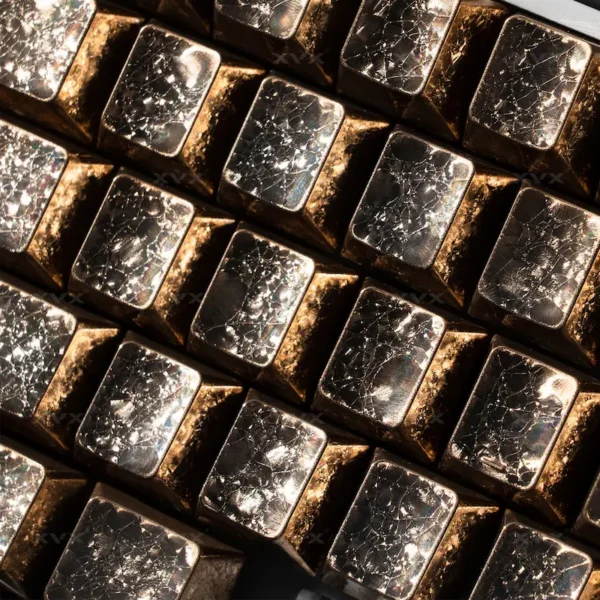 フロストメタル・キーキャップ サイドライト付アイスクリスタル・キーキャップ・セット-ゴールド