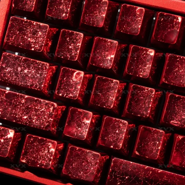 Frost Metal Keycaps Side-lit Ice Crystal Keycap Set-red