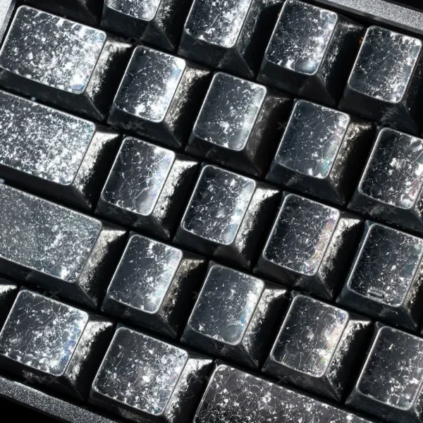 Frost Metal Keycaps Side-lit Ice Crystal Keycap Set-sliver